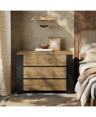 36" Wide Nightstand Set of 2, Extra Large Night Stand with 3 Drawers, Oversized Nightstand Bedside Table, Farmhouse Side End Table