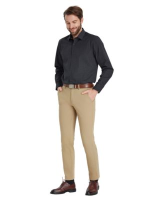 Men's Slim-Fit Grid Dress Shirt