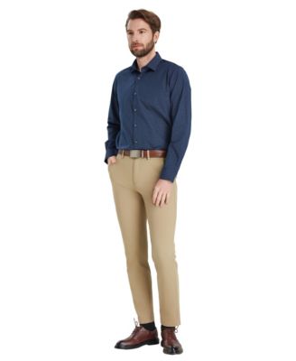 Men's Slim-Fit Grid Dress Shirt