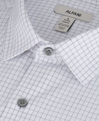 Men's Slim-Fit Grid Dress Shirt