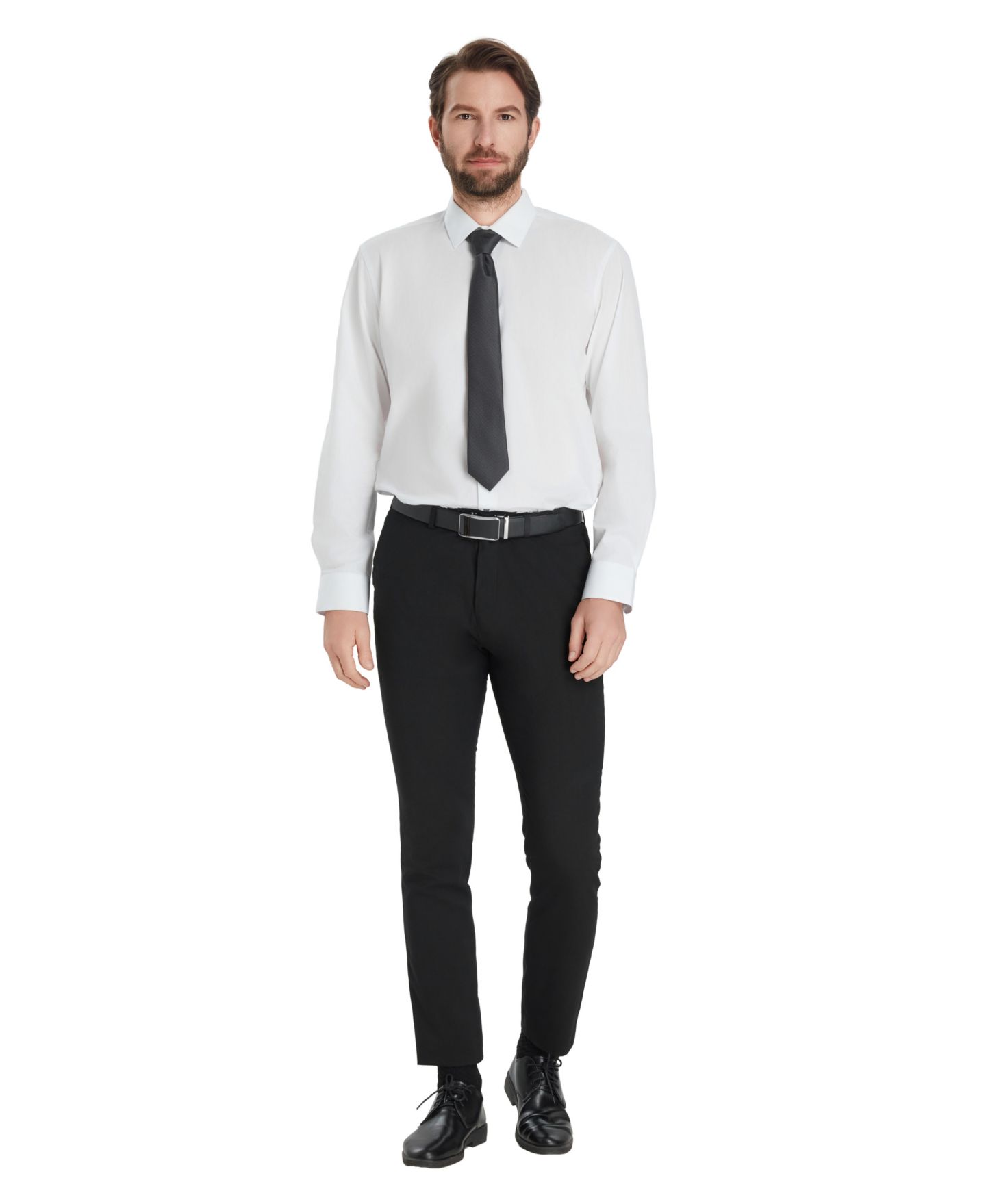 Мужская рубашка Alfani Regular-Fit Solid Dress Shirt, цвет: Яркий белый — фото 2