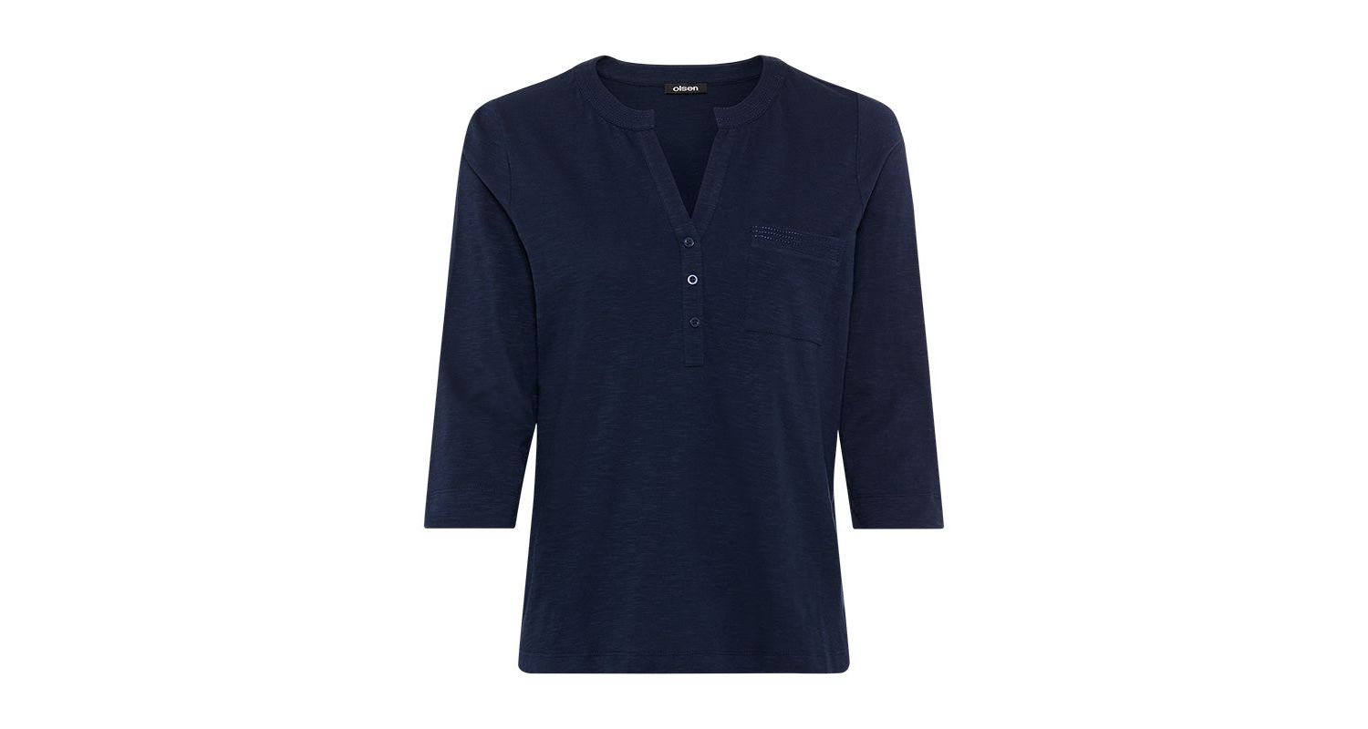 Women's Solid Henley T-Shirt