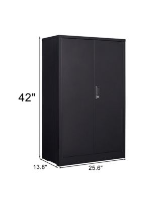 Metal Storage Cabinet, Folding Filing Storage Cabinet with Locking Doors and Adjustable Shelf for Home Office, School