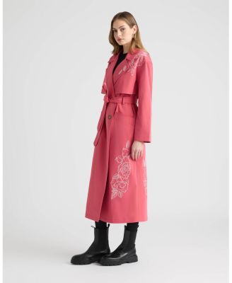 Women's Trench Coat with Embroideries