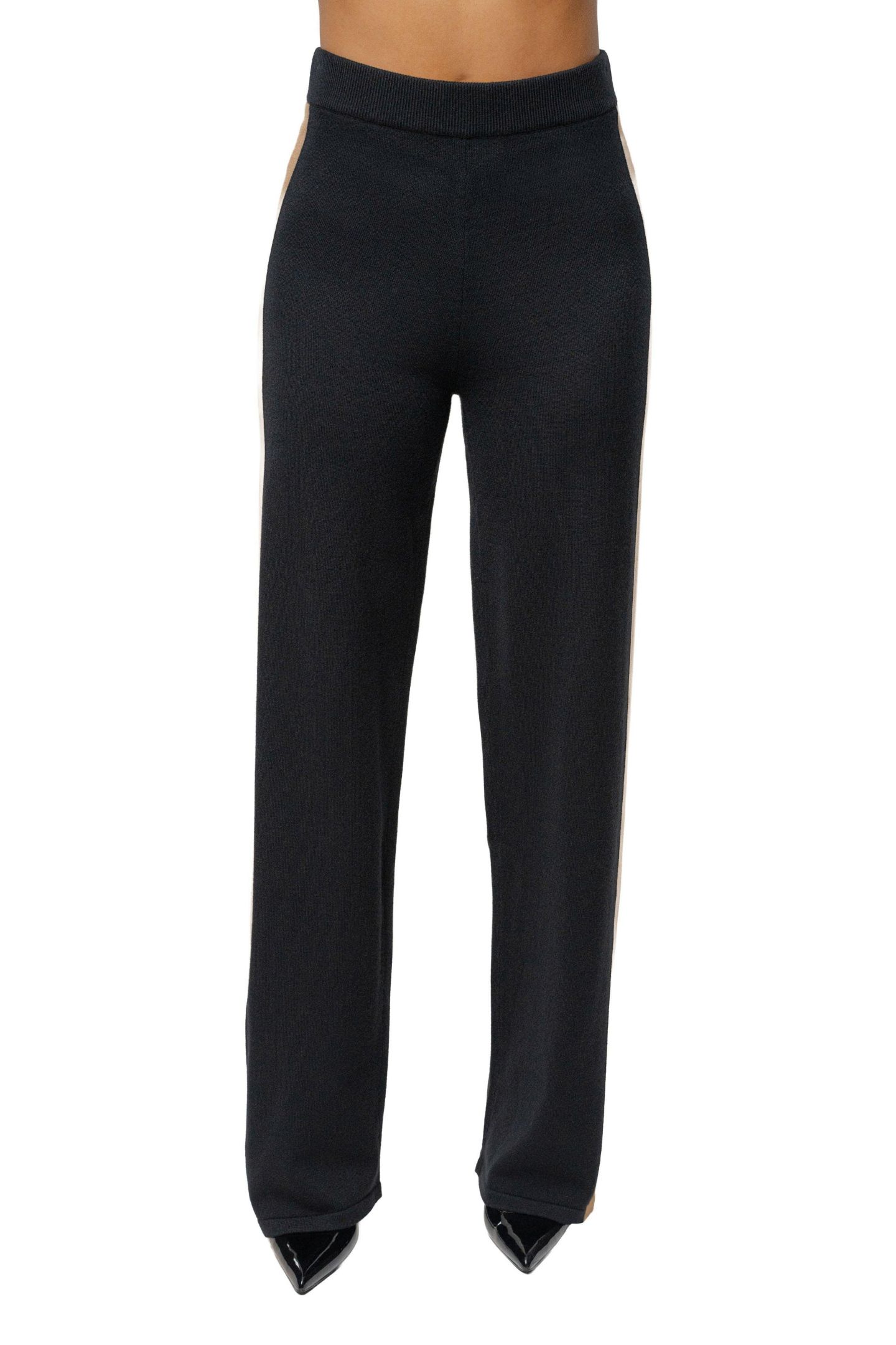 Женские брюки JLUXLABEL Chasing Fall Contrast Pant, цвет: Чёрный — фото 1