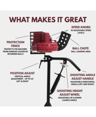 High Speed Dual Wheel Baseball Pitching Machine with 30 to 95 MPH Adjustable Speed and Multi Pitch Capability