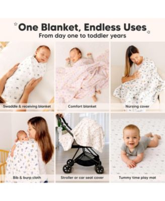 3-Pack Lyra Muslin Swaddle Blankets for Newborns, Large Cotton Nursery Baby Blankets, Soft & Breathable