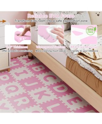 26-Piece Interlocking ABC Play Mats with Detachable Letters