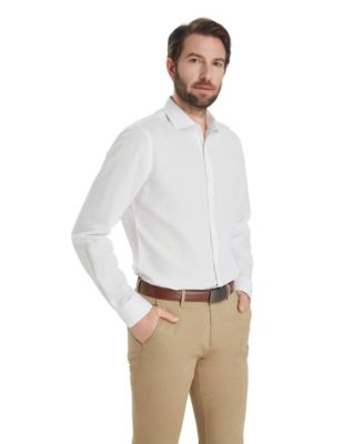 Men's Slim-Fit Linen Dress Shirt