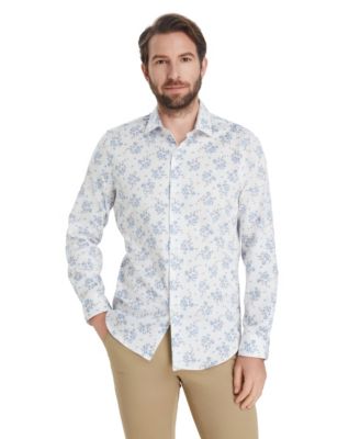 Men's Slim-Fit Spread Collared Dress Shirt