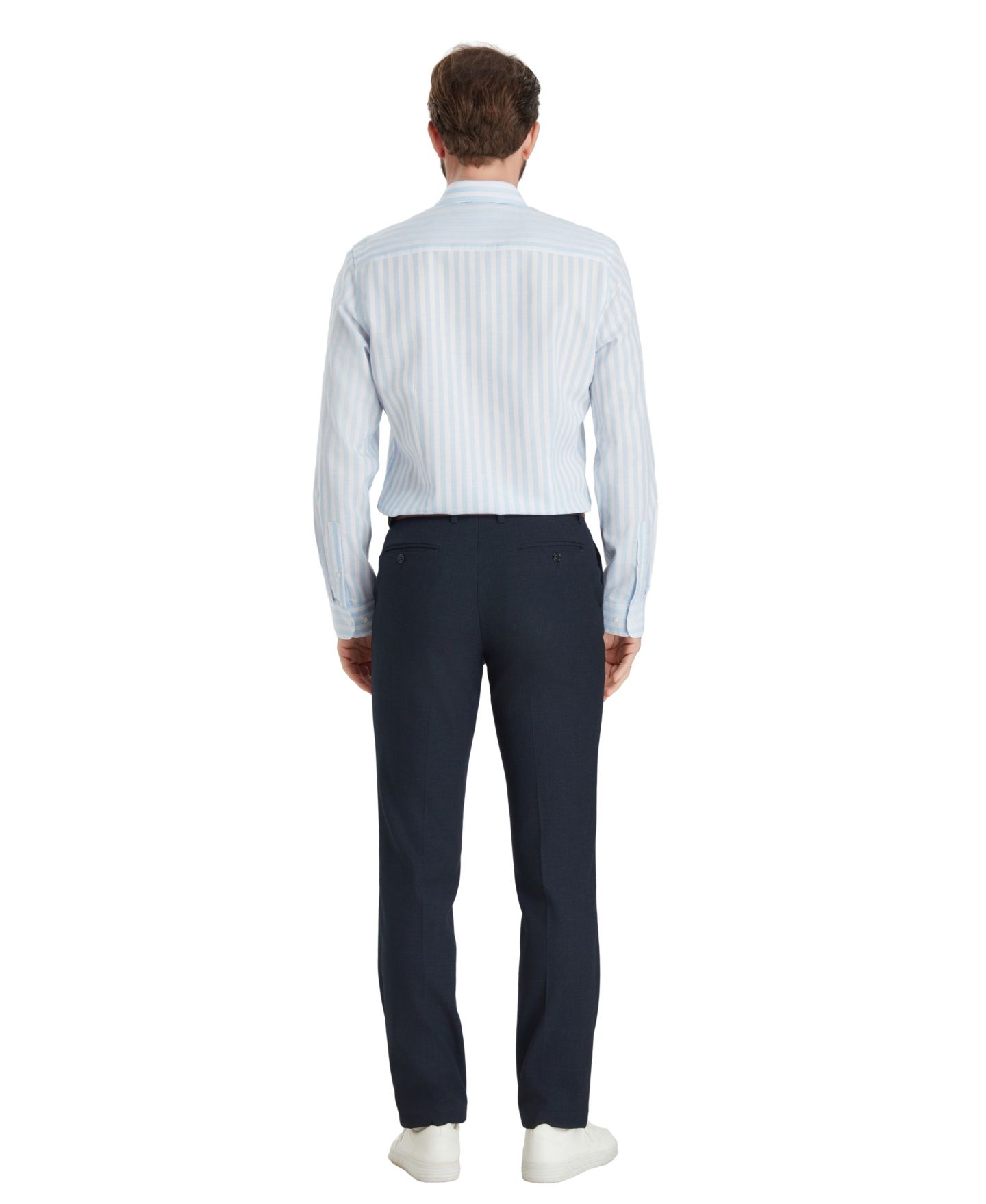 Мужская рубашка Bar III Slim-Fit Linen Joseph Stripe Dress Shirt, цвет: Синий — фото 6