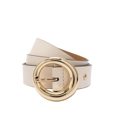 Женский ремень Kate Spade New York Round Molten Buckle, цвет: Кремовый