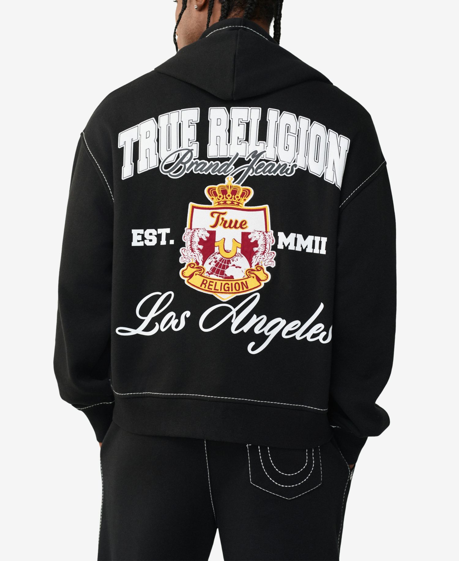Men's Long-Sleeve Crest Zip-Up Sweatshirt
