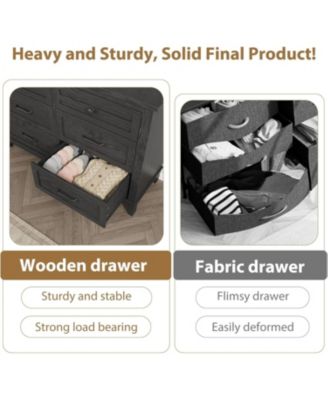 6 Drawer Dresser, 47" Wide Wooden Storage Chest