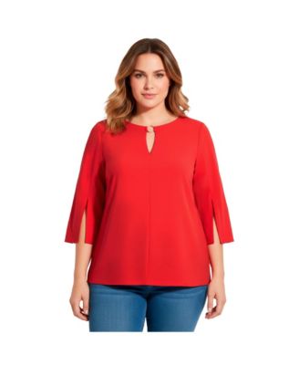 Women's Plus Size Audrey Ring Detail Top