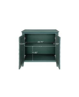 Vintage Sideboard Cabinet, Hand-Painted Green, Hidden Storage, Easy Clean Base