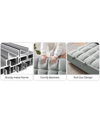 Modern 3-in-1 Convertible Sofa Bed with Storage and Pillow