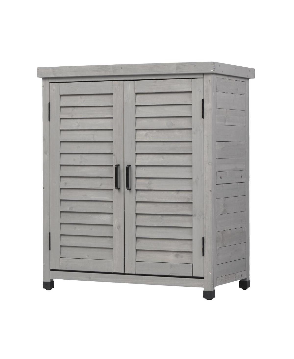 Streamdale Furniture Potting Bench with Storage Cabinet and Metal Table Top