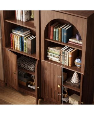 Mid-Century Walnut 6-Tier Bookshelf, Home Office & Living Room