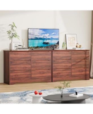 Wooden 6-Drawer Dresser, Tall Modern Storage Chest with Wide Top for Bedroom, Living Room, Hallway, Kids Room