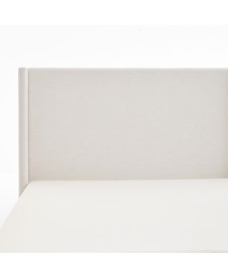 Textured Canvas Wingback Platform Bed