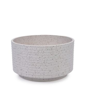 Handmade Ceramic Planter Set (2), 11" & 8" Ridged, Breathable Clay for Plants