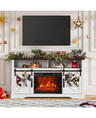 Fireplace TV Stand for Television Farmhouse Entertainment Center Electric Fireplace