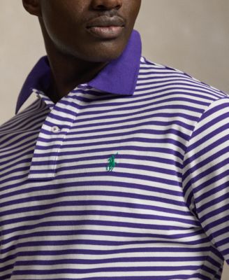 Men's Big & Tall Striped Mesh Polo Shirt