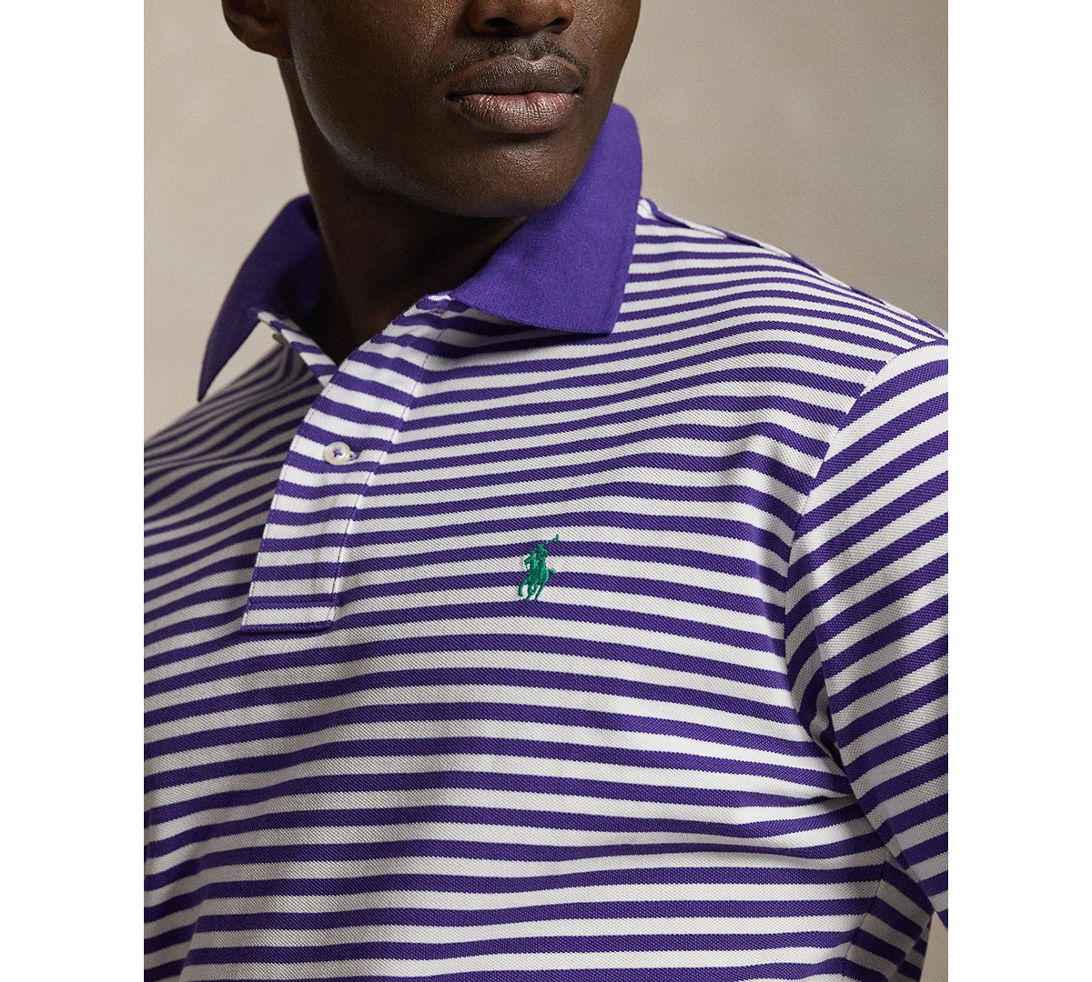 Polo Ralph Lauren Men's Big & Tall Striped Mesh Shirt