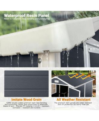 6ft x 6ft Plastic Outdoor Storage Shed with Lockable Door