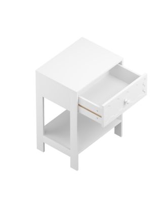 Nightstand with Drawer & Open Shelf, Modern Bedside Table