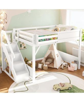 Streamdale   Loft Bed w/Wardrobe & Storage, Solid Wood