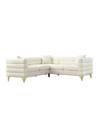 81.5-Inch Oversized Corner Sofa, L-Shaped Sectional Couch with 3 Cushions
