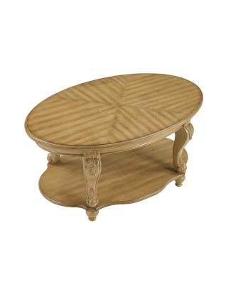 Streamdale 42" Oval Wood Coffee Table with Open Storage Shelf