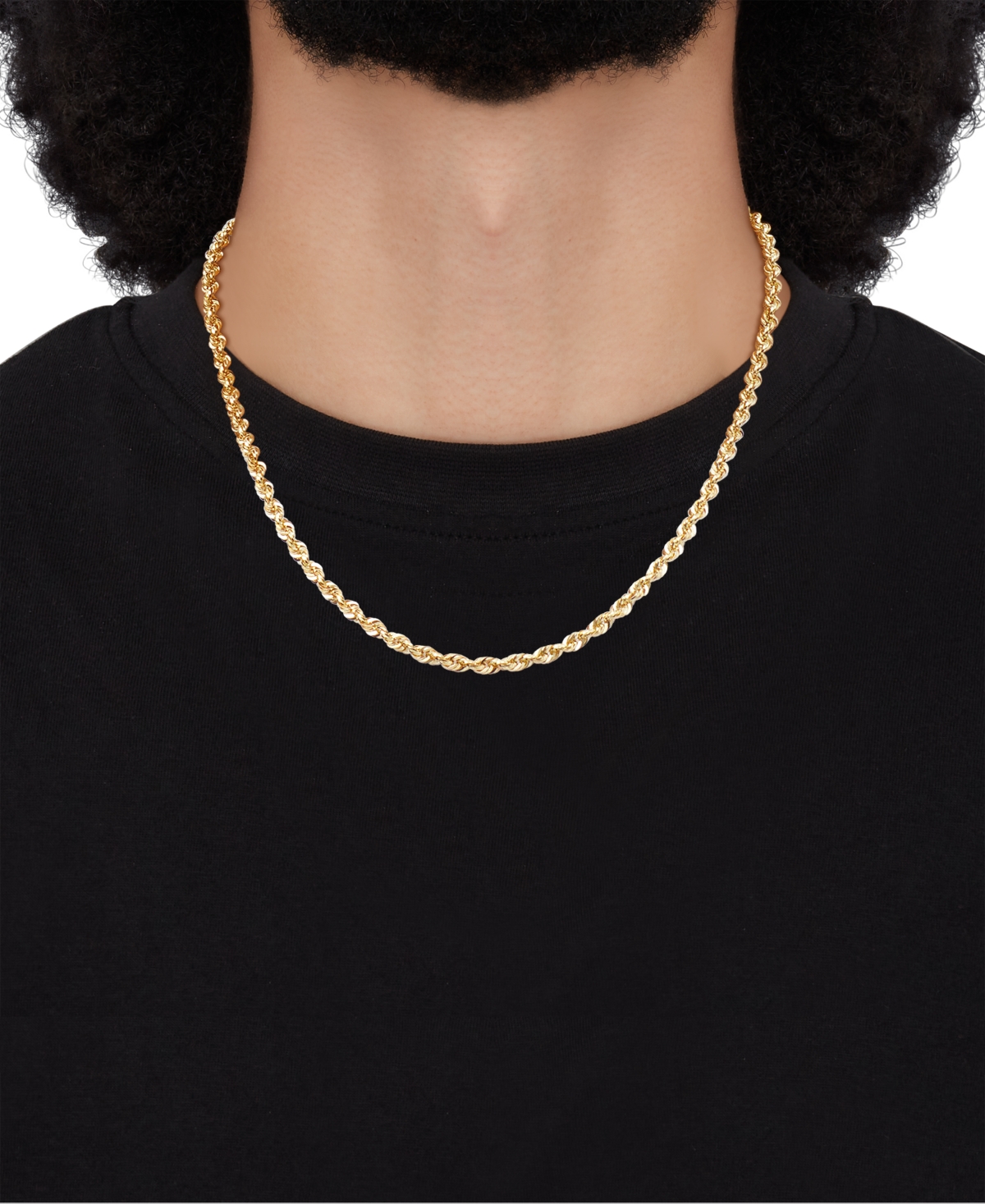Macy's Hollow Rope Chain Necklace in 14k Yellow Gold