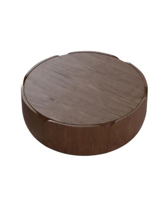 Streamdale Modern Wood Grain Drum Coffee Table