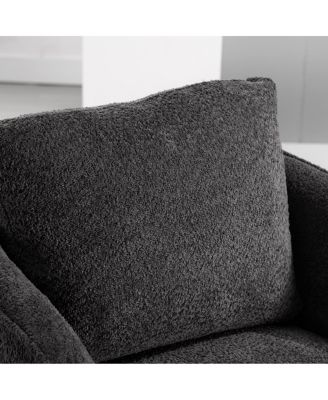 Boucle Upholstered Swivel Accent Barrel Chair & Round Sofa Chair