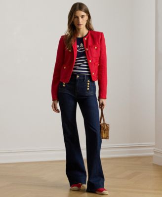 Women's Crewneck Long-Sleeve Cropped Jacket