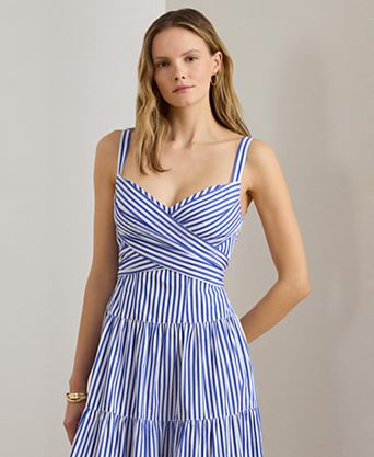 blue and green knit dress Green & White Wavy Knit Stripe Wilder Dress