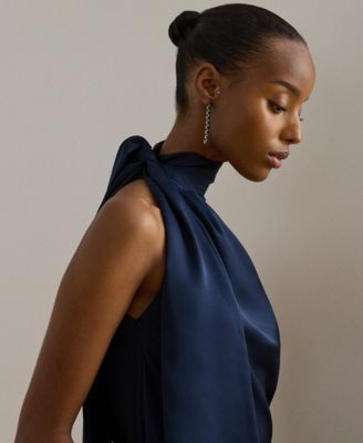 Women's Halter Neck Tie Detail Top