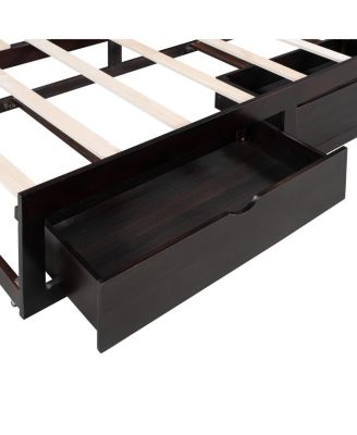 Streamdale Wooden Daybed with Trundle & 2 Storage Drawers, Extendable Sofa Bed