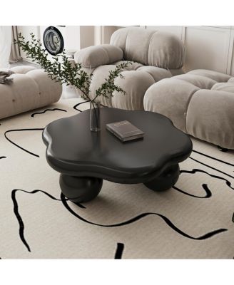 35" Cloud Shaped Coffee Table, Petal-Shaped Modern Minimalist Coffee Table