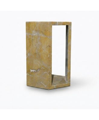40cm x 32cm Luxury Spanish Gold Marble Hexagonal Side Table