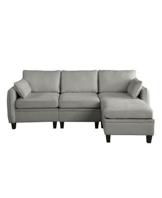 85" Chenille Modular Sectional Sofa with Storage Ottoman