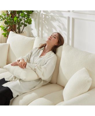 3 Seater + 1 Seater Combo Sofa, Modern Living Room, Teddy Sofa, Wooden Frame