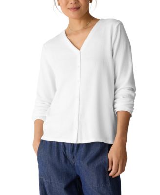 Women's V-Neck Long-Sleeve Top, Regular & Plus Size