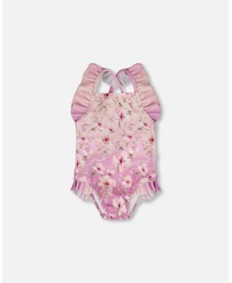 Baby Girls One-Piece Swimsuit Flower Print