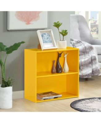Wood 2-Tier Shelf Bookcase Storage Organizer