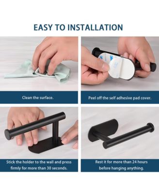 Self Adhesive Toilet Paper Holder - Stainless Steel, Rustproof, No Drilling, Wall Mount Bathroom Tissue Holder for Bathroom