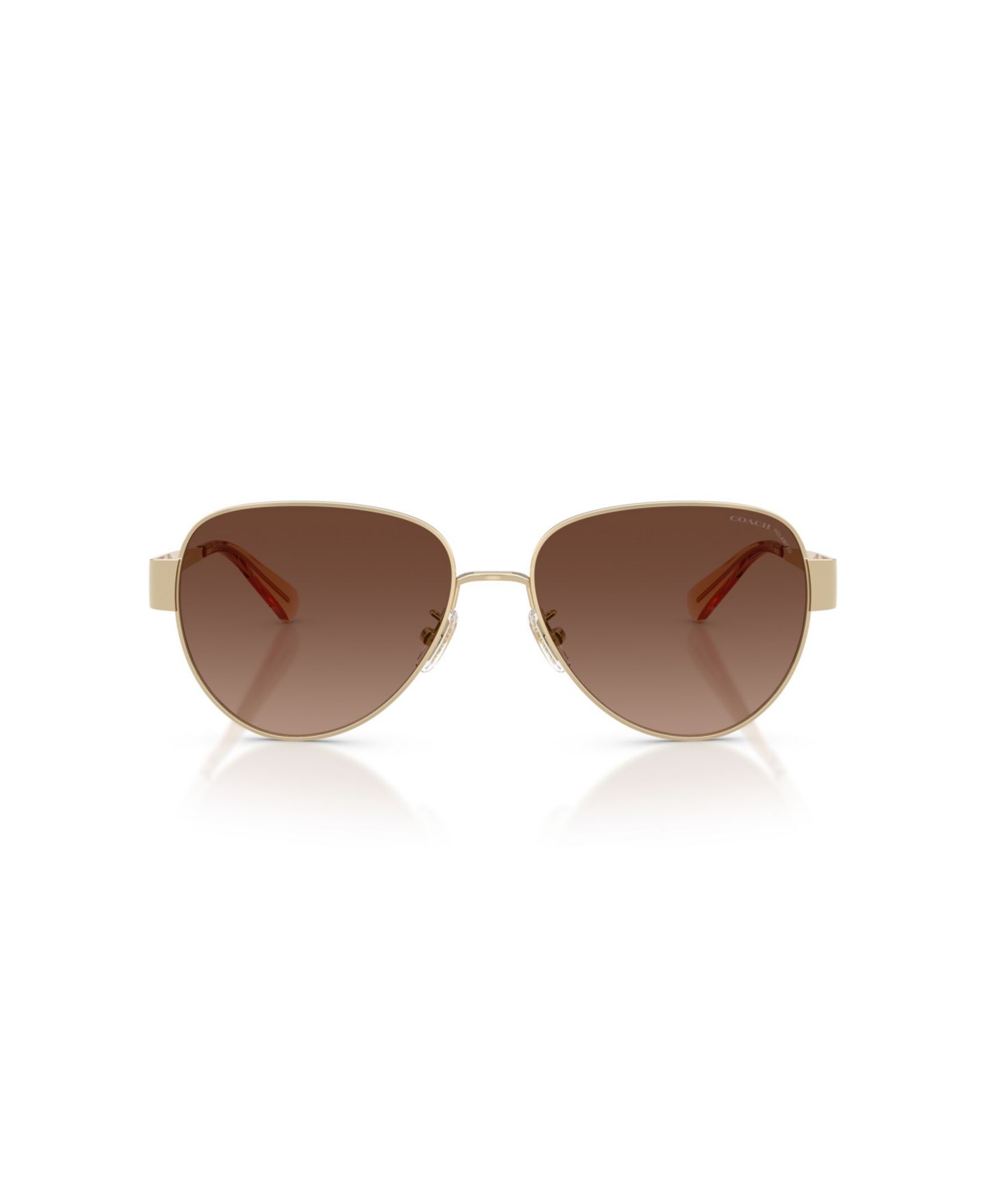 Женские солнцезащитные очки COACH Pilot Polarized Sunglasses, CDP37 HC7186, цвет: Блестящий светлый золотой — фото 2
